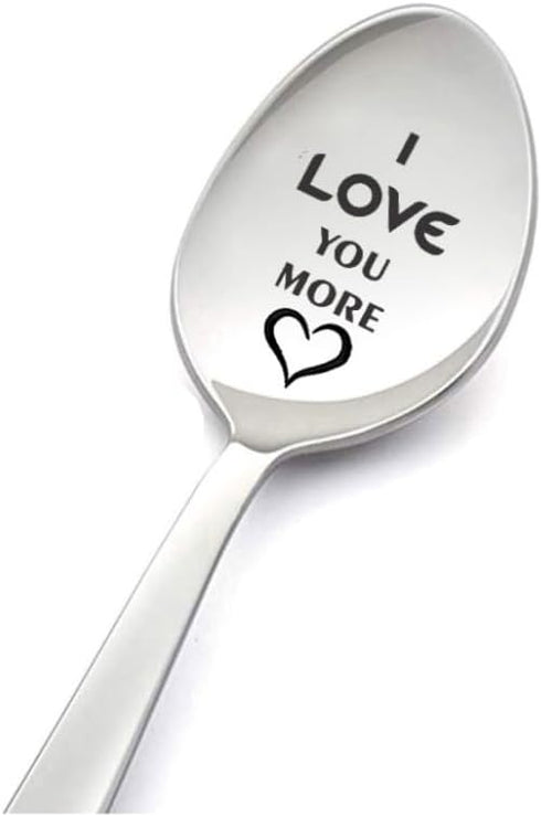 I Love You More Spoon Gifts for Him Her, Anniversary Christmas Gift for Boyfriend Girlfriend