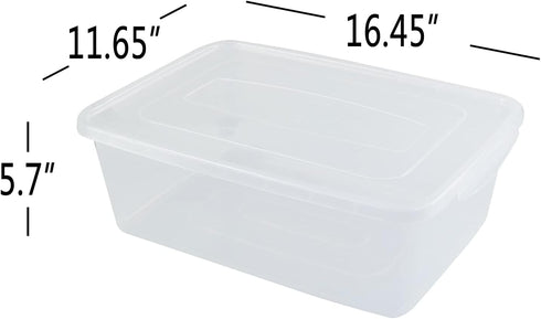 Vababa 2-Pack 16 L Pizza Dough Proofing Box with Lid, Clear Food Storage Container for Pizza