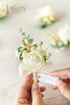 Ling's Moment 25Pcs Ivory Roses Decor with Stems, 3" Real Touch Foam Floral for Wedding Bouquets, Centerpieces