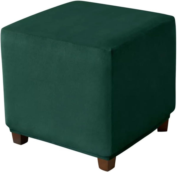 Daunkang Ottoman Cover Square Velvet Ottoman Covers Protector for Footrest Foot Stool Furniture