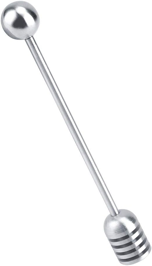 Fdit Solid Stainless Steel Honey Dipper Drizzler Stirrer Spoon Mixing Stick Tool
