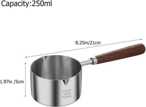 SHERCHPRY Small Pot with Oil Cooking Ladle, Reusable Saucepan for Stove Top Cooking