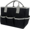 Craft Storage Tote Bag, Desktop Organizer with Handles and 5 Pockets, Teacher Helper, Arts, Books, Stationery (Black)