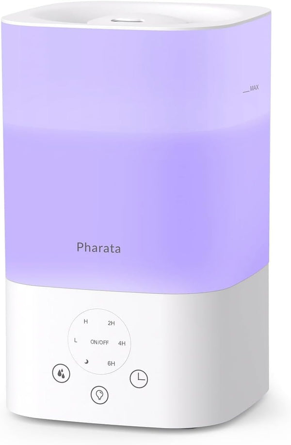 Pharata Humidifiers for Bedroom Home, 3.5L Top Fill Air Cool Mist Humidifiers