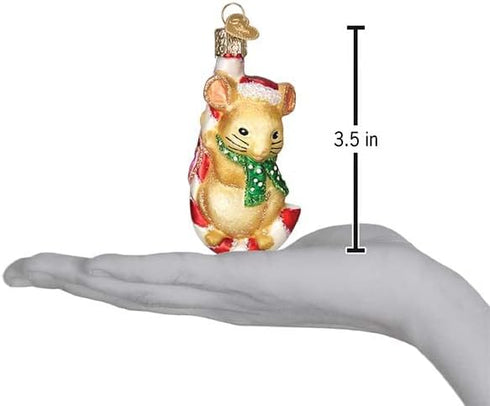 Old World Christmas Glass Blown Christmas Mouse Ornament for Tree