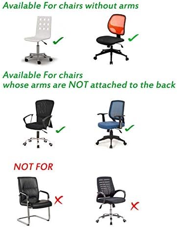 Stretchable Removable Computer Office Chair Cover, Universal Slipcovers for Swivel Lift Chairs (Black)