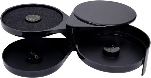 3 Tier Bar Glass Rimmer, Margarita Cocktail Salt and Sugar Rimmer, Bartender Tool (BLACK)