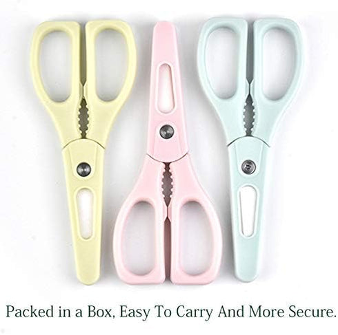 Healthy Baby Food Ceramic Scissors with Cover, Portable Shears (Pink)