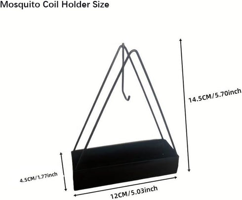 Designer Portable Iron Mosquito Coil Holder - 2 pcs Sets with Handle, Fireproof Material Incense Holder
