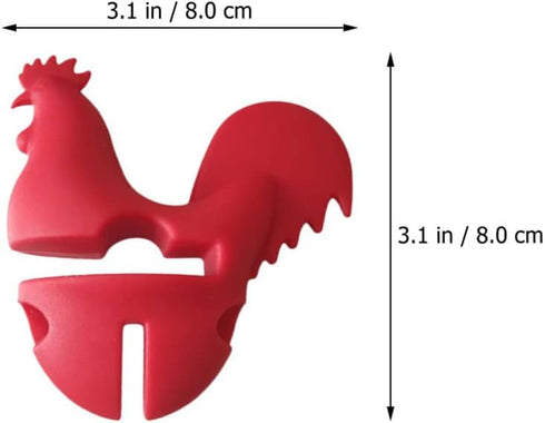 Spoon Rest Rooster Pot Clip: 2pcs Silicone Pot Clip, Cooking Utensil Holder for Pot Lid Holders