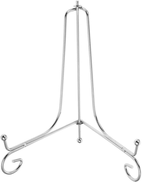 HOMSFOU Iron Plate Stand, Silver Easel Display Holder for Picture Frame, Photo Showing Rack