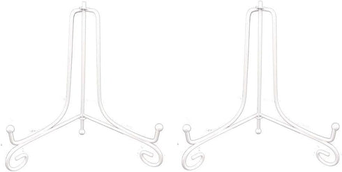Artliving 2 Pack 6" Iron Plate Stand, White Easel for Displaying Picture Frames, Cookbooks, Plates