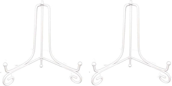 Artliving 2 Pack 6" Iron Plate Stand, White Easel for Displaying Picture Frames, Cookbooks, Plates