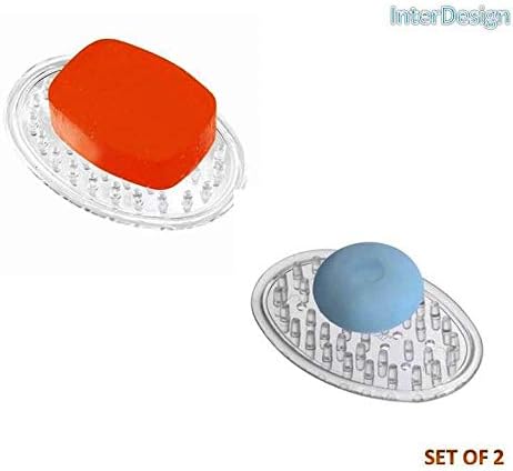 Counter, 0.75 3.25 4.75 iDesign Plastic Soap Saver, Holder Tray for Bathroom Shower, Kitchen, in. x in. x in., Clear