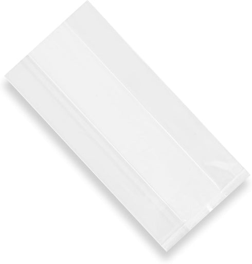 Restaurantware 100 Clear Plastic Gusset Bags 4 x 2.3 x 8 Inch - Heat Sealable Food Safe Treat Bags for Popcorn or