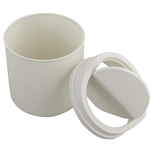 Tiny Trash Can with Swing Lid, Plastic Desktop Mini Waste Can, White