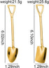 Golden Shovel Spoons Set of 2, Flat Dessert Coffee Tea Spoons for Ice Cream Lovers Housewarming Gifts