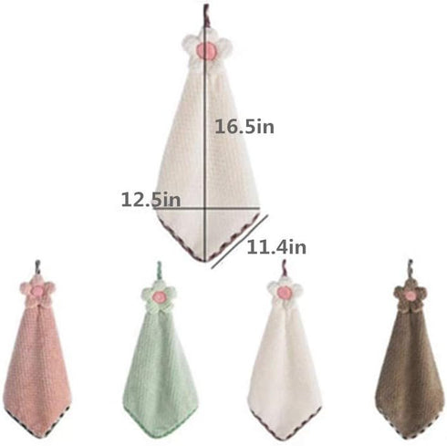 Ivymei 4Pack Microfiber Hand Towels, Kitchen Hand Towels with Loop,Bathroom Hanging,Quick Dry Absorbent Microfiber