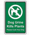 Safety Sign 8x12, Danger Dog Urine Kills Plants, Please Curb Your Dog, Metal Outdoor Decor