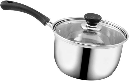 Stainless Steel Sauce Pan with Lid, 1.3 Quart Milk Pot for Home Kitchen, Dishwasher Safe Cookware