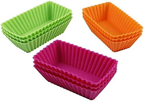 Webake Jumbo Cupcake Liners - Rectangular 4.3 Inch Silicone Baking Cups, Reusable Muffin Cups (Pack of 12)