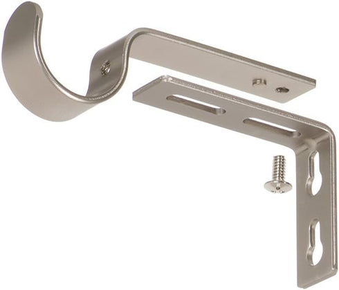 Ivilon Adjustable Brackets for Curtain Rods - Set of 2 for 1 or 1 1/8 Inch Rods, Satin Nickel