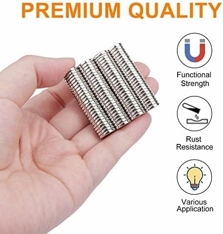 DIYMAG 120Pcs Premium Brushed Nickel Refrigerator Magnets 10x2mm, Small Round Cylinder Fridge Magnet