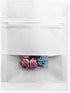 FERENLI 100Pcs Kraft Paper Window Bags, Smell Proof Food Storage Pouch for Candy Coffee Beans (7x9cm, White)