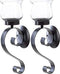 Set of 2 Metal Scrolling Candle Holders with Fluted Glass by Smart Living Company New~10015371
