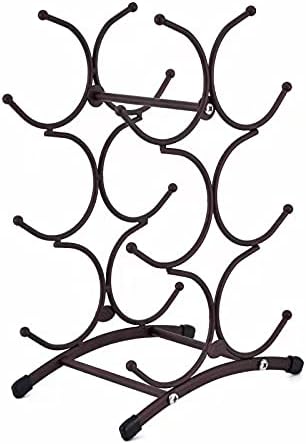 Wine Rack for Countertop, Stainless Steel Metal Storage Shelf for Pantry Cabinet, Holds 6 Bottles, Black
