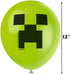 Multicolor Latex Minecraft Balloons (12") 8 Count - Vibrant & Durable Material for Gamers' Epic Party Celebrations