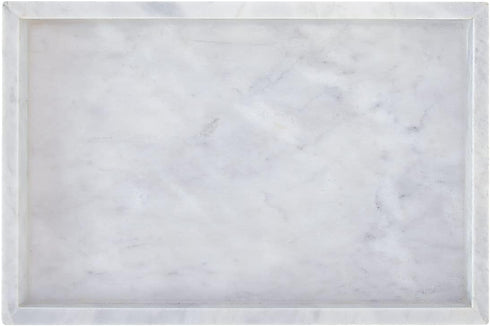 Natural Marble Tray for Desktop/Kitchen/Vanity/Bathroom, Stone Organizer Tray for Coffee Table, Plate Holder for