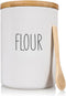Arthausen Flour Ceramic Storage 4 Cup / 1080mL Container w/Bamboo Lid Silicone