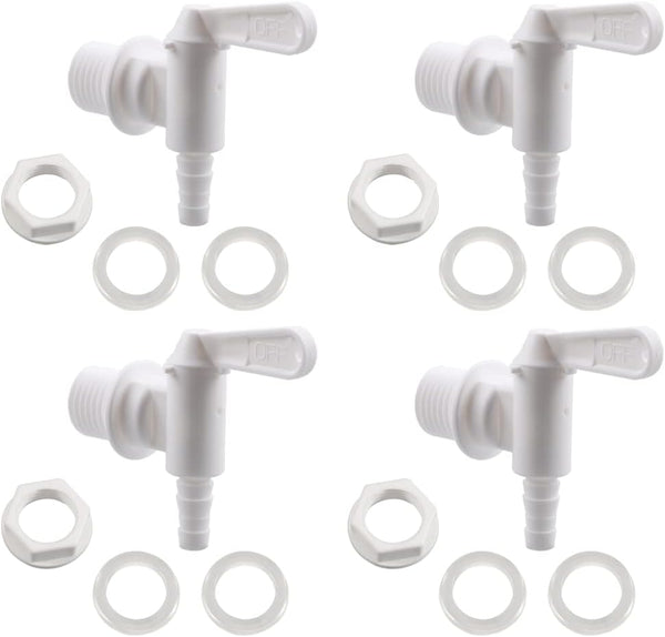 PERA 4 Pack Bottling Bucket Plastic Spigot - Replacement Spigot for Beer or Soda Homebrewing