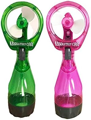 P&F Water Mist Spray Bottle Fan Portable Handheld Mister - Battery Operated (Pink &Green) by P&F