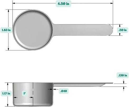 3 Tablespoon Long Handle Scoop for Measuring Coffee, Pet Food, Grains, Spices, Pack of 1 (1.5 Oz. | 43 mL)