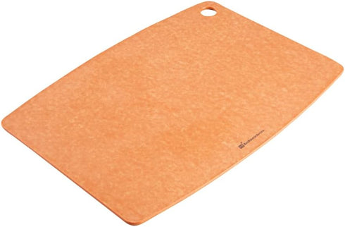 Restaurantware Nature Tek 17.3 x 12.8 Inch Chopboard 1 Double-Sided Cutting Board - Durable Withstands Temperatures up to 350F Kraft Wood Fiber Cutting Board Dishwashable With Thumb Hole by Restaurantware