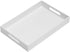 KEVLANG Glossy White Sturdy Acrylic Serving Tray with Handles-10x15Inch-Serving Coffee Appetizer Breakfast