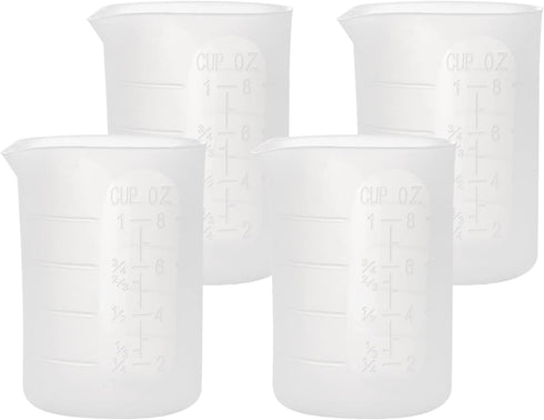 Gartful 250ml Silicone Measuring Cups, 4 PCS Nonstick Reusable Mixing Cups for DIY, Art, Craft, Easy Clean
