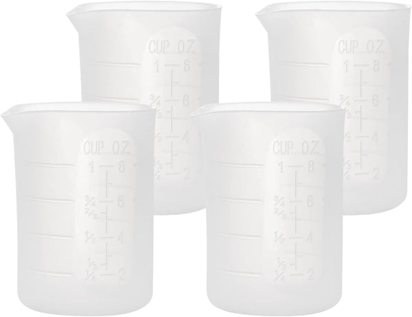Gartful 250ml Silicone Measuring Cups, 4 PCS Nonstick Reusable Mixing Cups for DIY, Art, Craft, Easy Clean