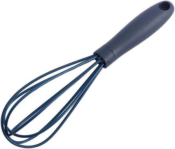 Navy Blue Silicone Whisk, Colorful Mini Whisks, Multifunctional Manual Egg Beater Mixer for Blending, Whisking, Stirring