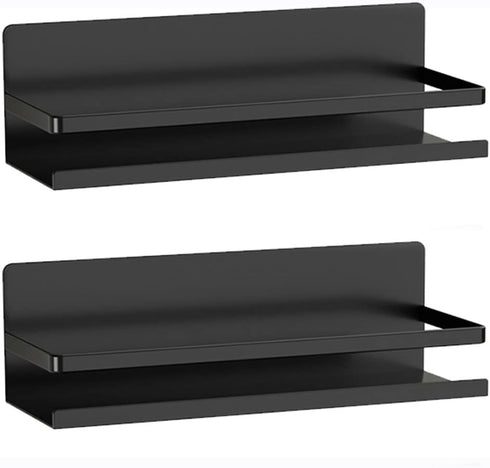 Black4 Pack Magnetic Spice Rack Holder for Refrigerator Fridge Side Organizer Magnetic Shelf For Kitchen, Space Saver