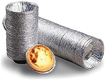 250PCS Disposable Baking Tinfoil Cupcake Circular Egg Tart Mold Cups