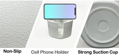 FINTHECH Desk Cup Holder, Suction Cup Holder for Smooth Surfaces, Bathroom Cup Holders, Nightstands, Bar Countertop,