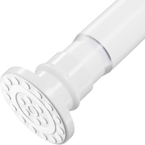 Spring Tension Rod, Adjustable 28 to 48 inches, Heavy Duty Curtain Rod for Bathroom, Windows, Door, White