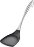 Honglida Premium Silicone Wok Turner - BPA Free Spatula with Stainless Steel Handle (Black)