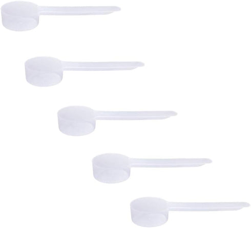 Plastic Measuring Scoop, 2 Teaspoon Long Handle Spoons for Powders and Baking Supplies, Set of 5
