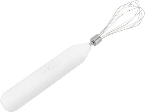 USB Charging Electric Egg Beater, Handheld Milk Frother, Portable Cordless Drink Mixer (White)