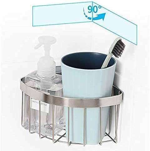 POKOTO 2-in-1 2PCS Suckers(90 Dish Cloth Hanger+Sponge Holder +corner sink caddy Save Space Triangle Sink Caddy, No