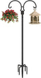 Outdoor Double Shepherds Hook with 5 Prong Base, 60 Inch Adjustable Heavy